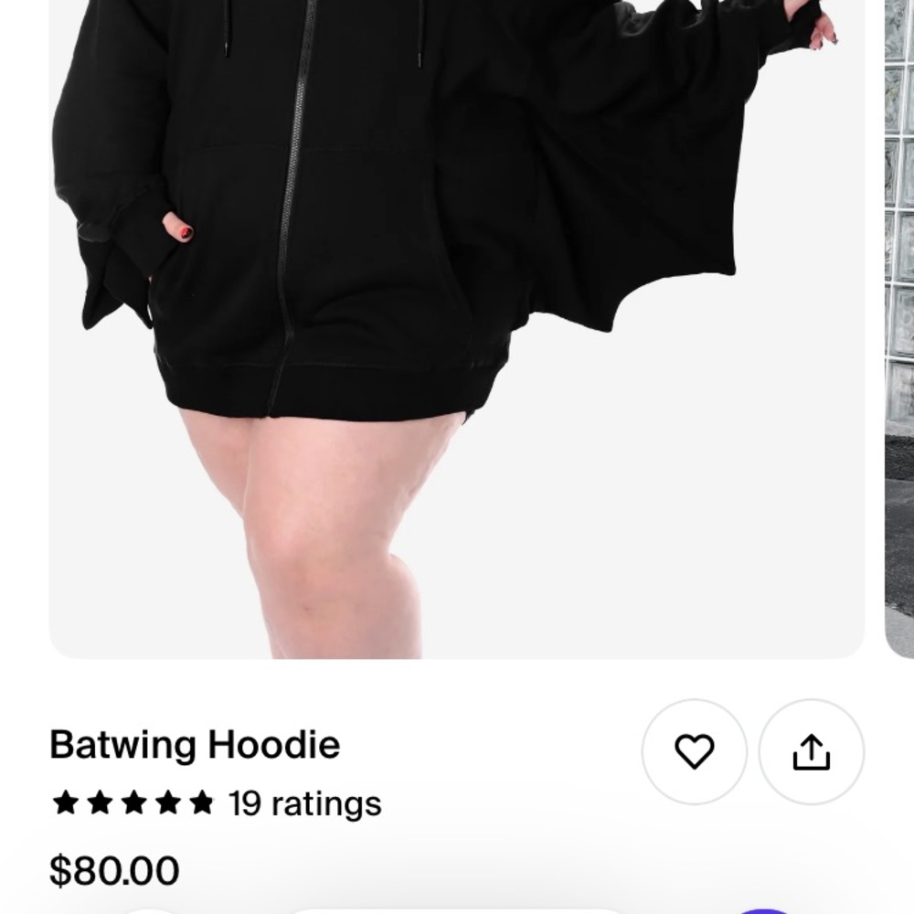 Foxblood batwing hoodie